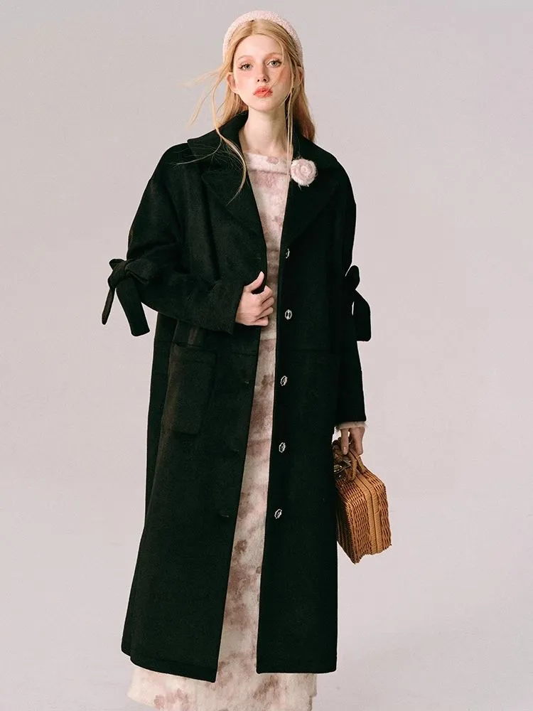 Wool Bow French Long Tweed Jacket【s0000005610】