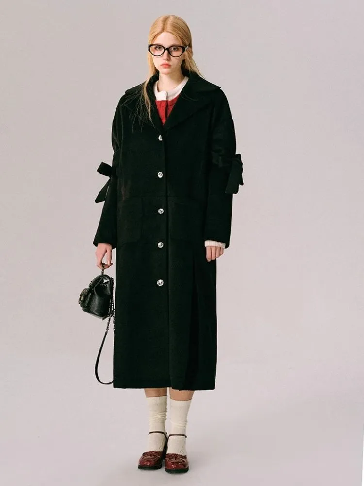 Wool Bow French Long Tweed Jacket【s0000005610】