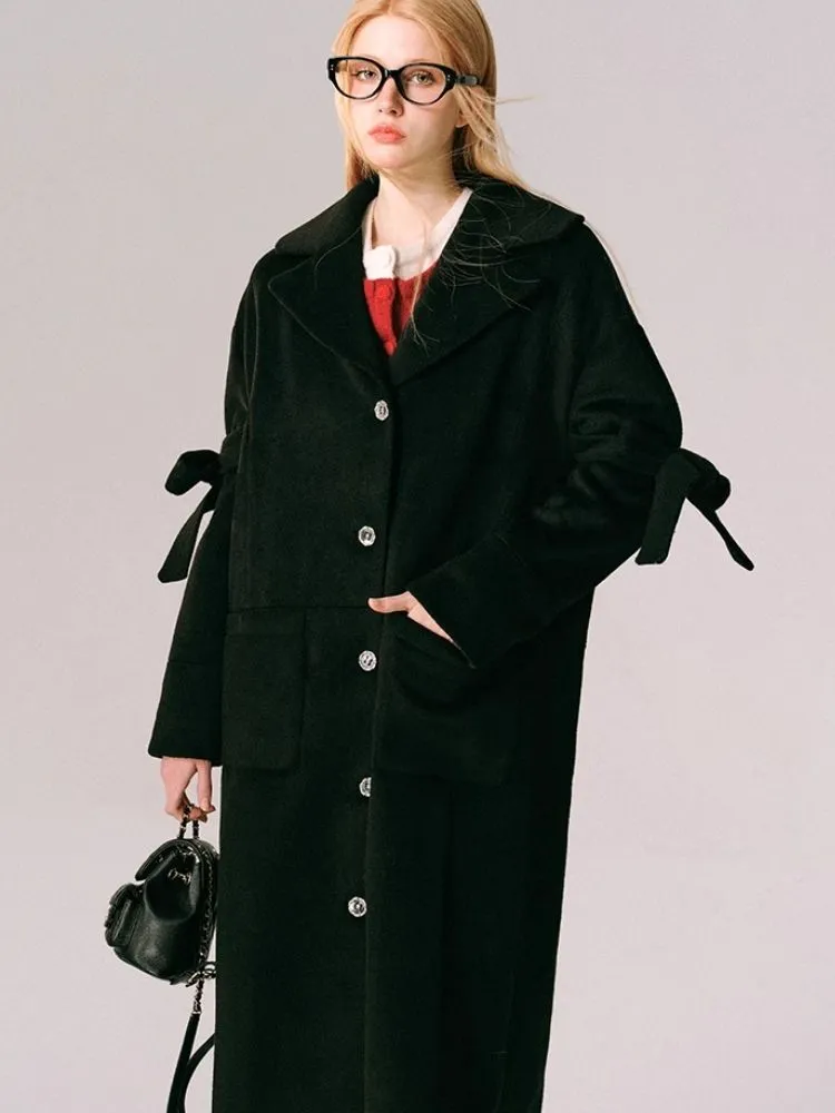 Wool Bow French Long Tweed Jacket【s0000005610】