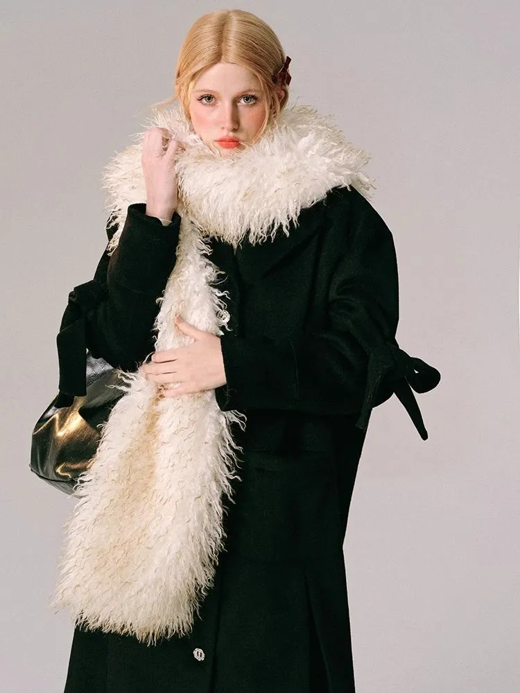 Wool Bow French Long Tweed Jacket【s0000005610】