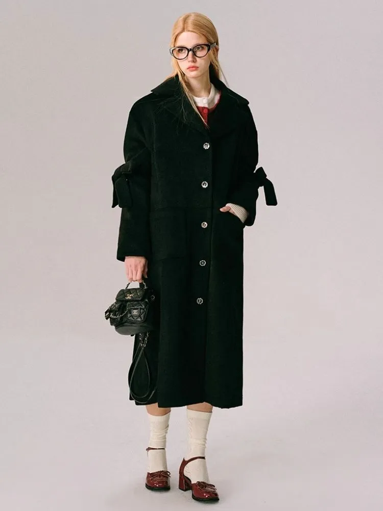 Wool Bow French Long Tweed Jacket【s0000005610】