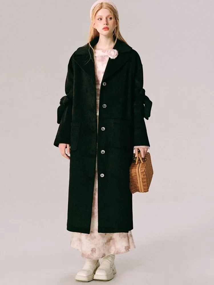 Wool Bow French Long Tweed Jacket【s0000005610】