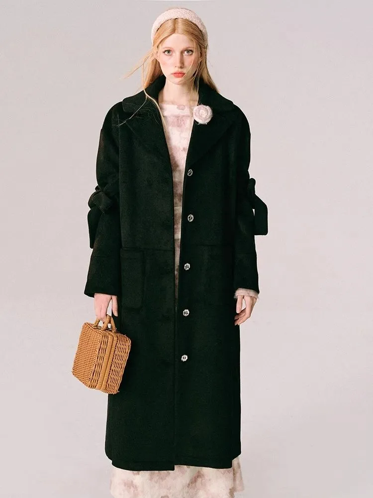 Wool Bow French Long Tweed Jacket【s0000005610】