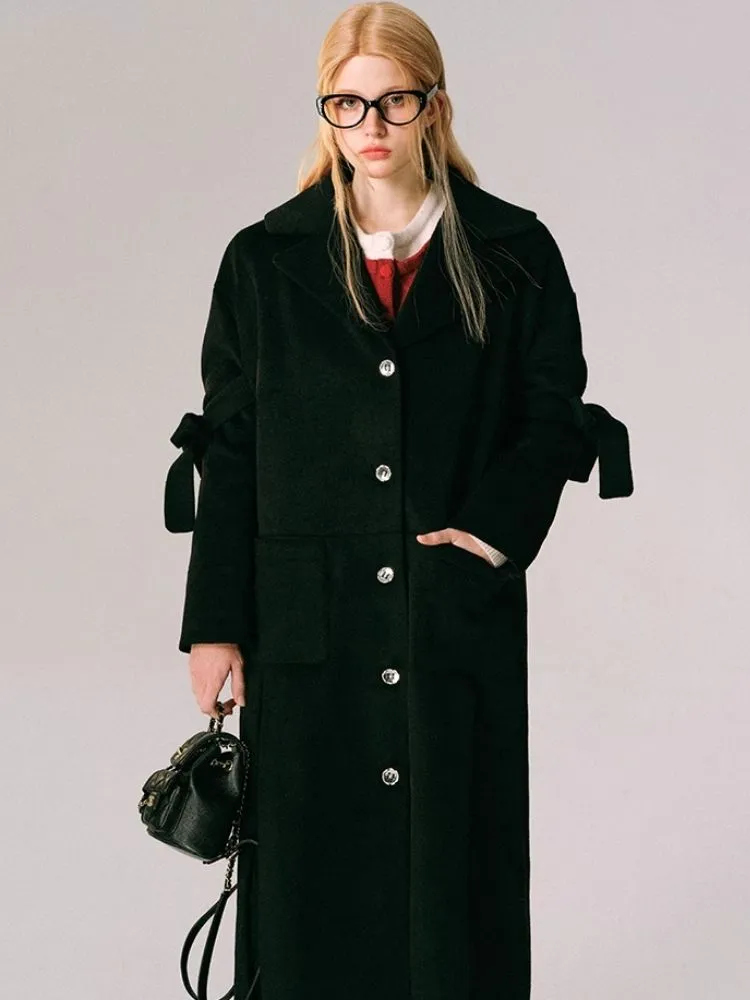 Wool Bow French Long Tweed Jacket【s0000005610】