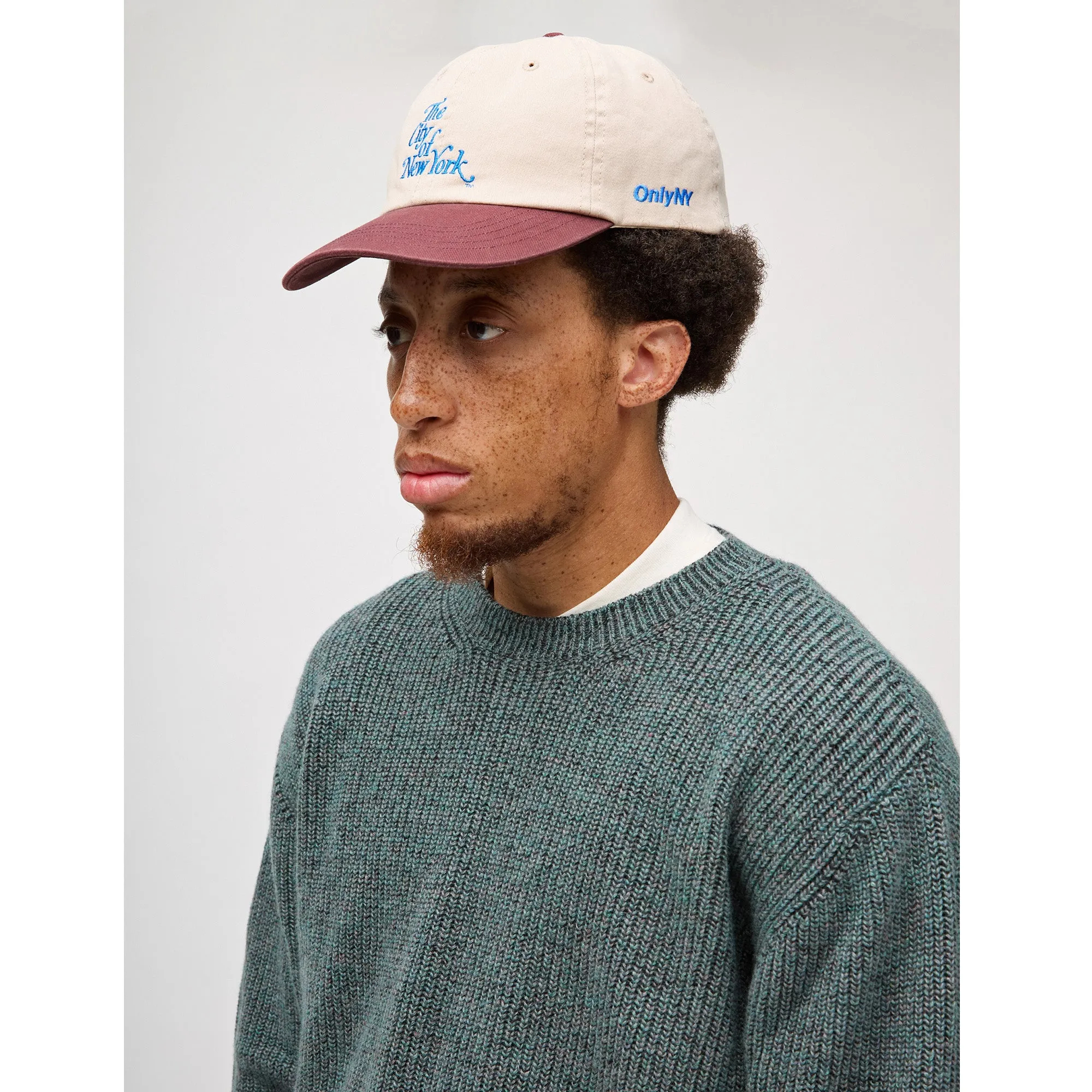 Wool Contrast Rib Crewneck Sweater