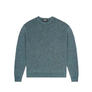 Wool Contrast Rib Crewneck Sweater