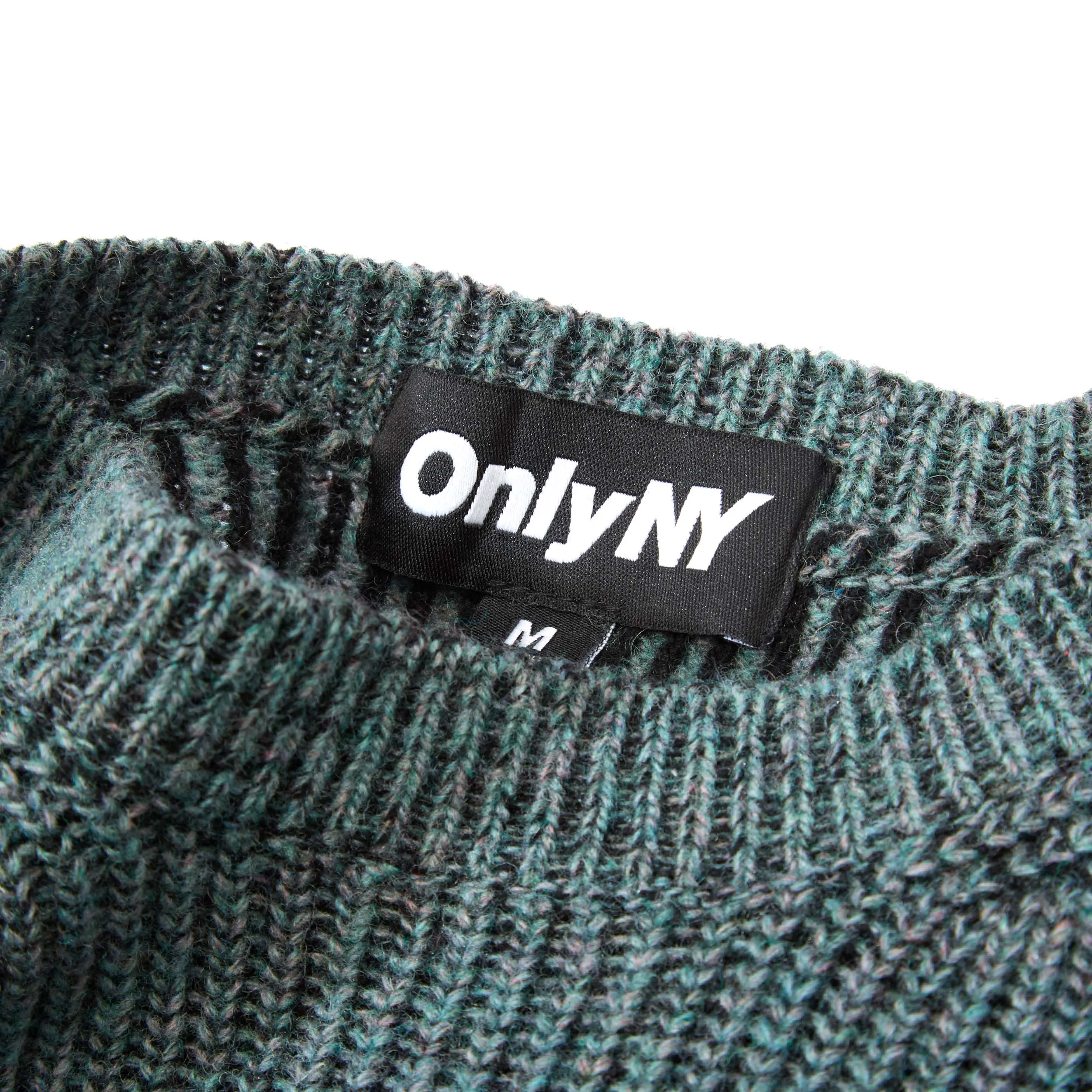 Wool Contrast Rib Crewneck Sweater